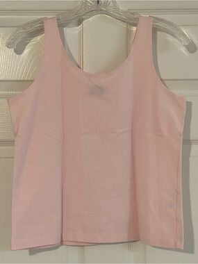 Leggiadro Vintage Soft Pink Cotton Lycra Blend Tank Top XL